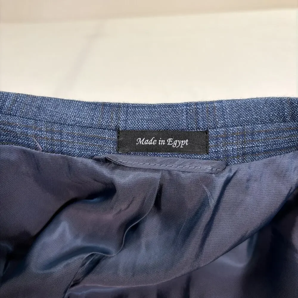 Lauren RALPH LAUREN Mens Blazer Blue & Brown Plaid Size 46L Benefits Charity